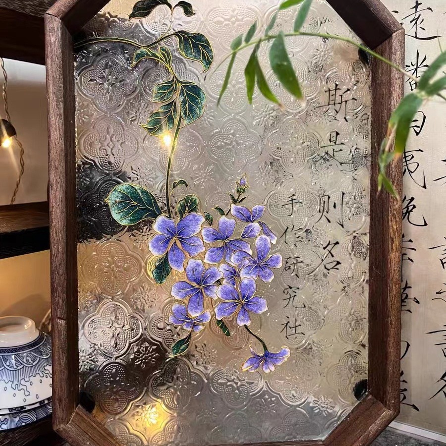 Filigree Enamel Painting Bookmark Souvenir Tea Tray Cloisonné Chinese Style Team Building Student Intangible Cultural Heritage Handmade