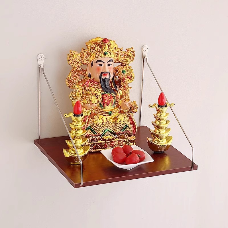 Buddhist shrine Wall-mounted Buddha Statues Placement Worship Table God of Wealth Shelf Kitchen God Guanyin Incense Hobstand Simple Small Table