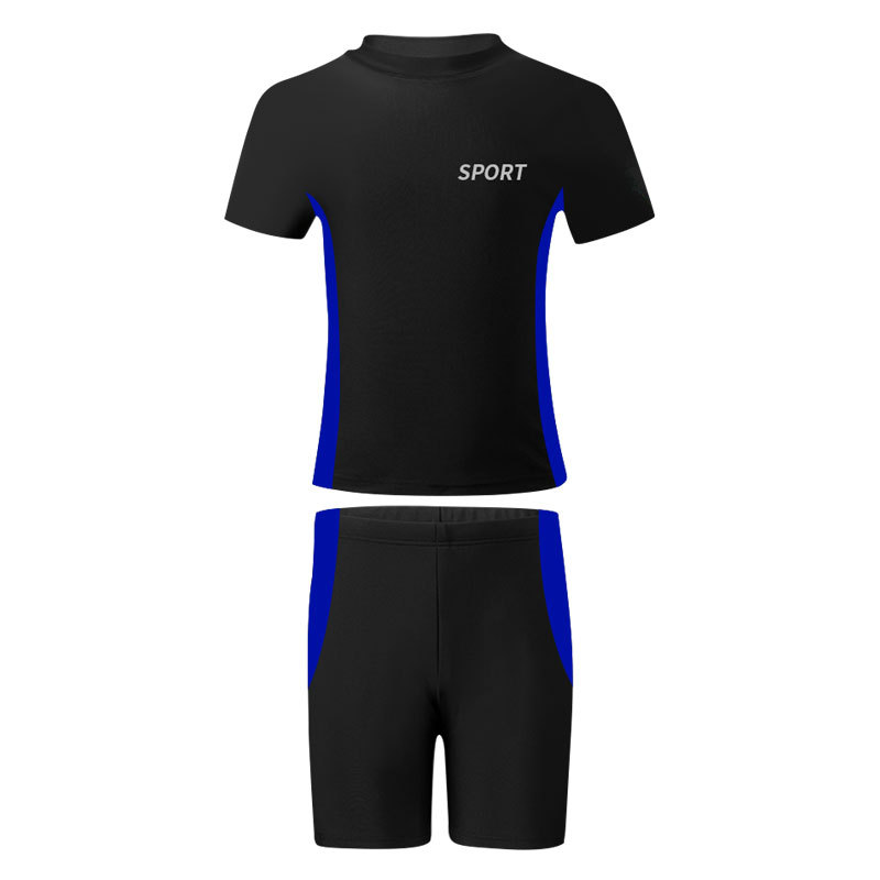 Hutun Kidsren's Swimsuit Boys' Medium and Large Kidsren's Split Training Swimsuit Boys' Swimming Trunks 2022 New Quick-Drying Suit