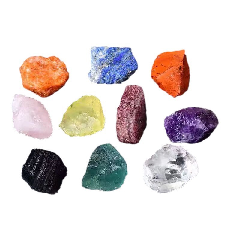 Natural Crystal Original Stone White Crystal Pink Crystal Citrine Amethyst Color Fluorite Crystal Gravel Expansion Stone Wholesale