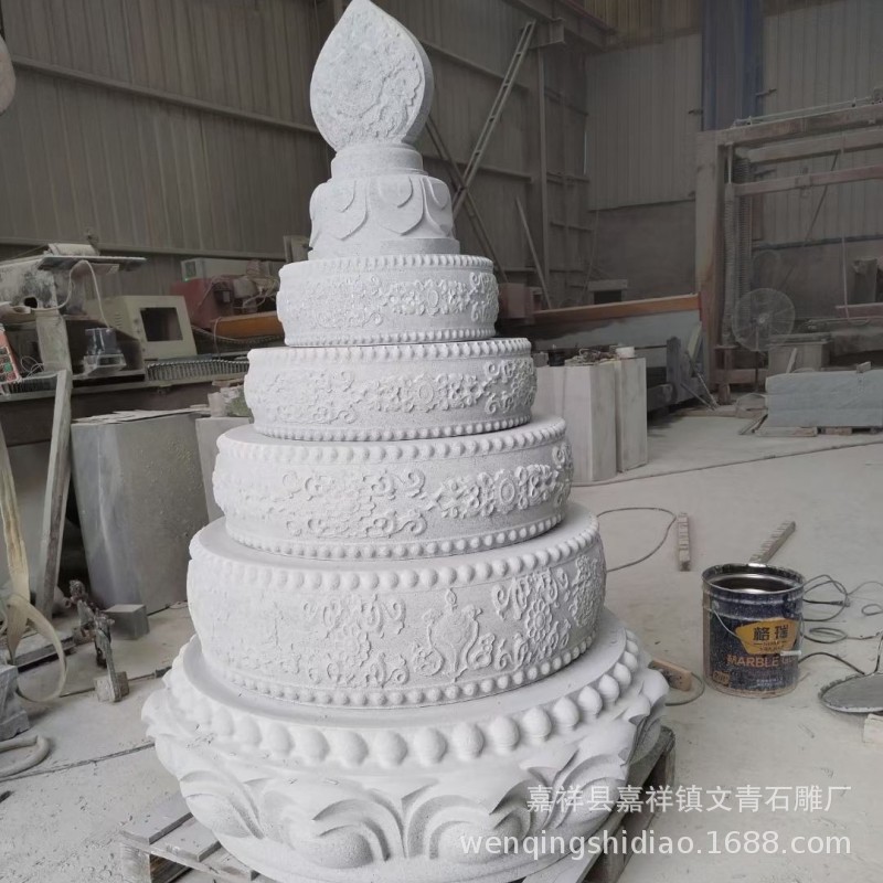 Processing Relic Pagoda Temple Bluestone Multi-Layer Outdoor Stone Carved Pagoda Material Is Strong and Weather-Resistant and Affordable