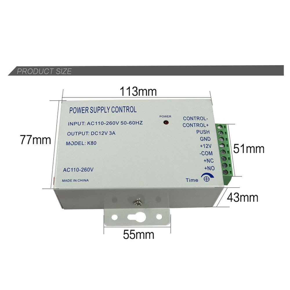K80 access control special power supply 12v3a switching power supply 12v3a access control power supply 12v3A power supply