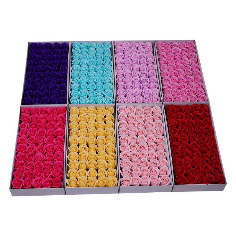 3-layer Rose Artificial Flower Soap Flower Head Carnation Soap Flower Head Flower Shop Valentine's Day Gift Box diy Decoration