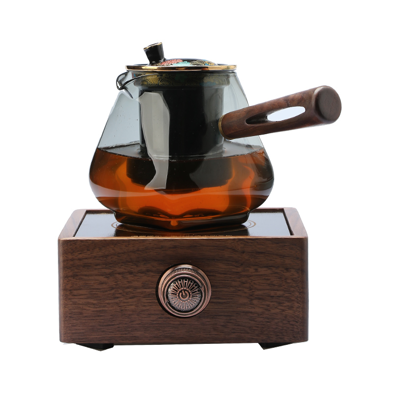 Dx7L Walnut Electric Ceramic Stove Household Indoor Thickeneded Glass High Temperature Resistant Teapot Tea Water Separation Teapot