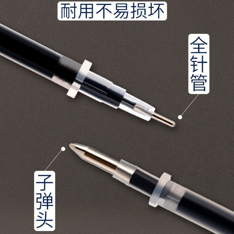 Neutral Pen Refill 0.5mm Full Needle Tube Head Black Red Blue Water Pen Refill Manufacturer Wholesale Office Gel Pen Replacement