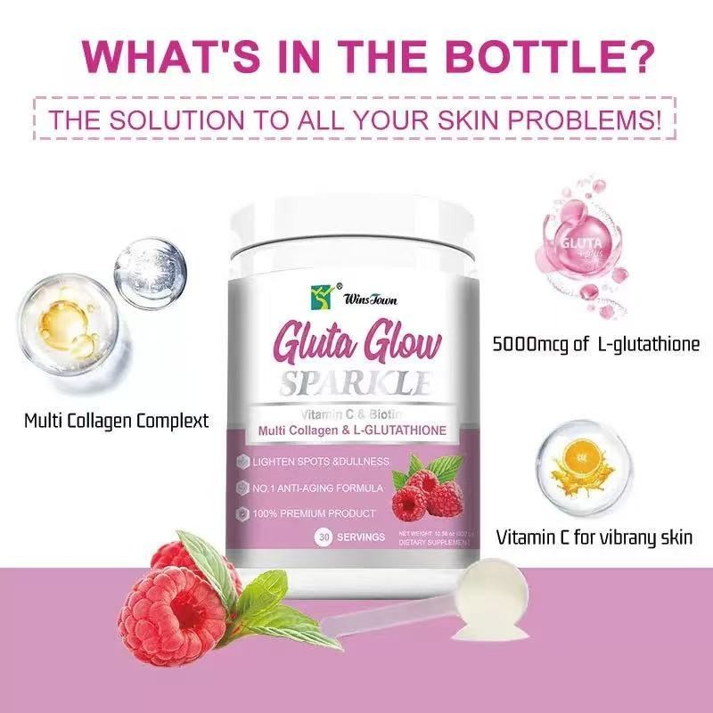 Skin Gluta Glow Powder Glutathione Whitening Burn Collagen