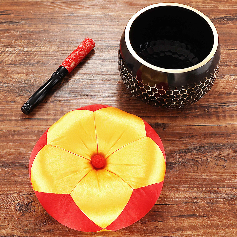 Taiwan Scale Pattern Copper Chime Brass Dharma Tone Bowl Pittoon Bronze Pot Buddhist Tools Bronze-out Meditation Pot Meditation Pot