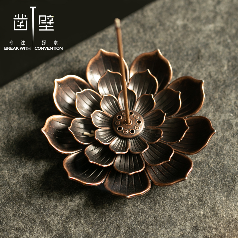 Алюминиевая подставка для благовоний в форме лотоса, аксессуары для курильницы