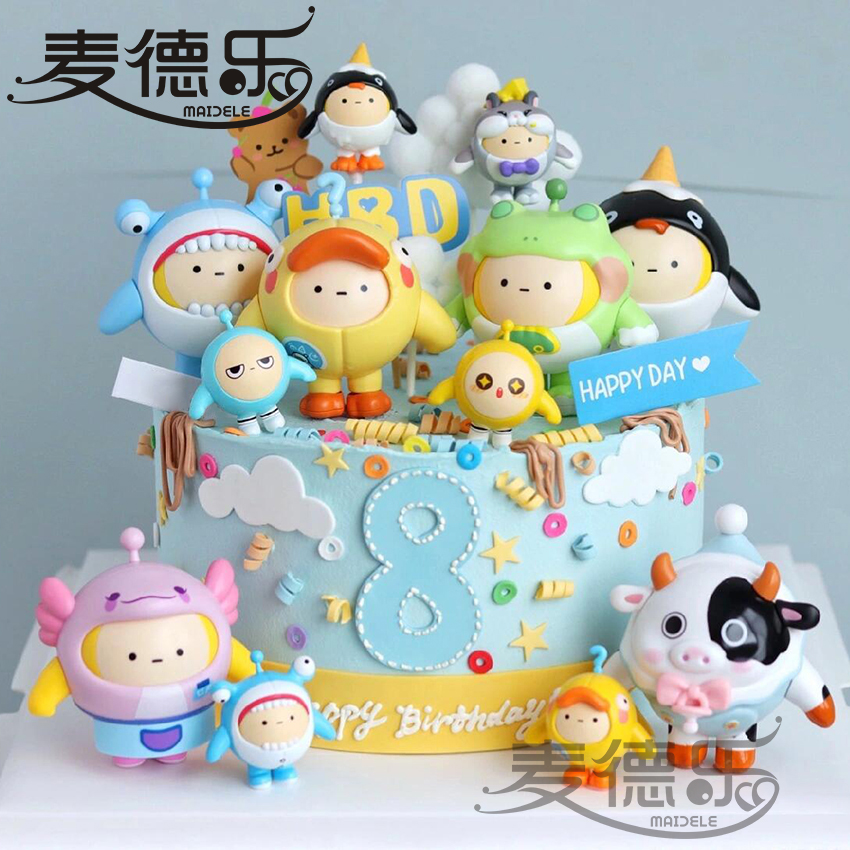 Shanghai Children's Double Full Moon 10-year-old Egg Team 100-day Baby Hundred-day Banquet Animal Cream Birthday Cake