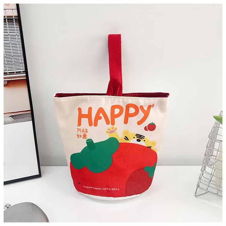 Casual Commuter Handbag Simple Fashion Large Capacity Bucket Bag 2023 Summer New Cute Cartoon Handbag