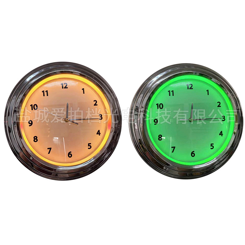 Colorful neon clock creative fashion modern simple clock home Internet famous wall clock living room neon clock manufacturers wholesale