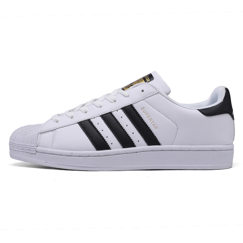 Sports Shoes 2025 Spring and Summer Popular Shell Shoes for Men and Women, Shell Toe Genuine Leather Three-Stripes White Shoes, Breathable Sneakers