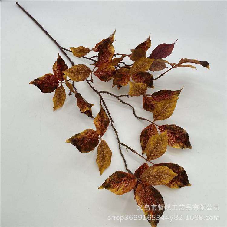 Simulated Flowers and Green Plants, Autumn Paulownia Leaves, Sycamore Leaves, Autumn Color Leaves, Soft Decoration, Atmospheric Scene Layout