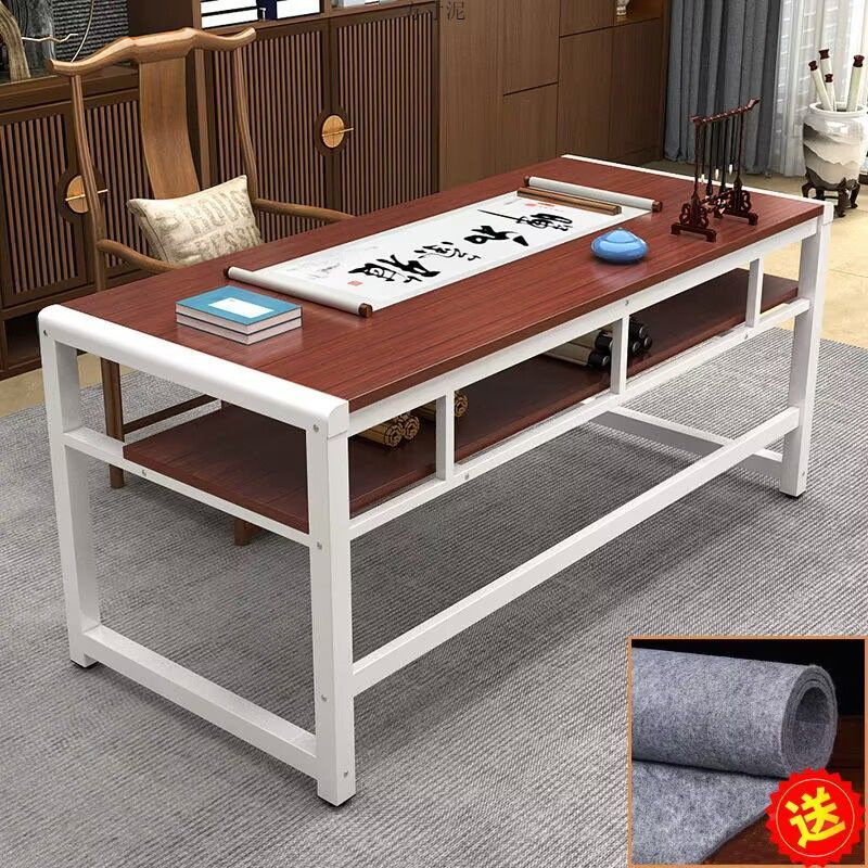 Desk Calligraphy Table Calligraphy and Painting Table Home Double-Layer Training Tutoring Class Painting Desk Writing Brush Writing Desk Computer Desk
