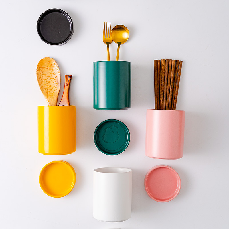 Nordic chopsticks basket mildew-proof ceramic chopsticks barrel draining rack chopsticks cage storage household kitchen storage rack