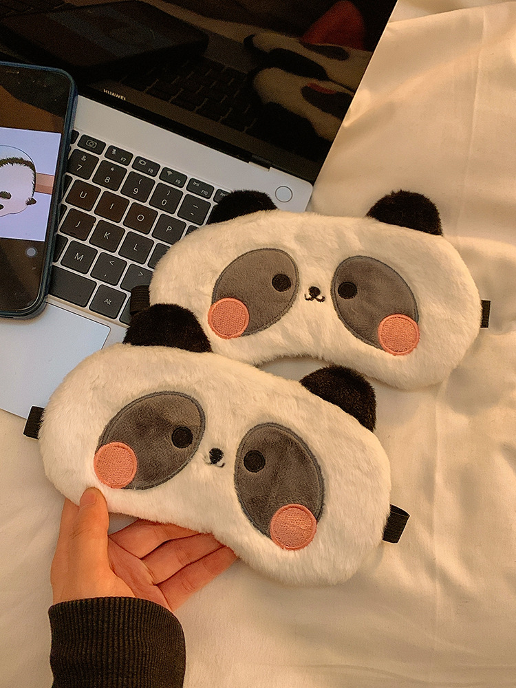 Cute Panda Eye Mask Girl's Shading Sleep Not Lunch Break Sleep Relieve Eye Fatigue Cartoon Hair Kay