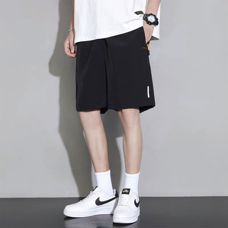 2024 Summer New Trendy Brand Men's Pants for Young and Middle-Aged Men, Summer Casual Ice Silk Five-Seven Pants Men's Shorts