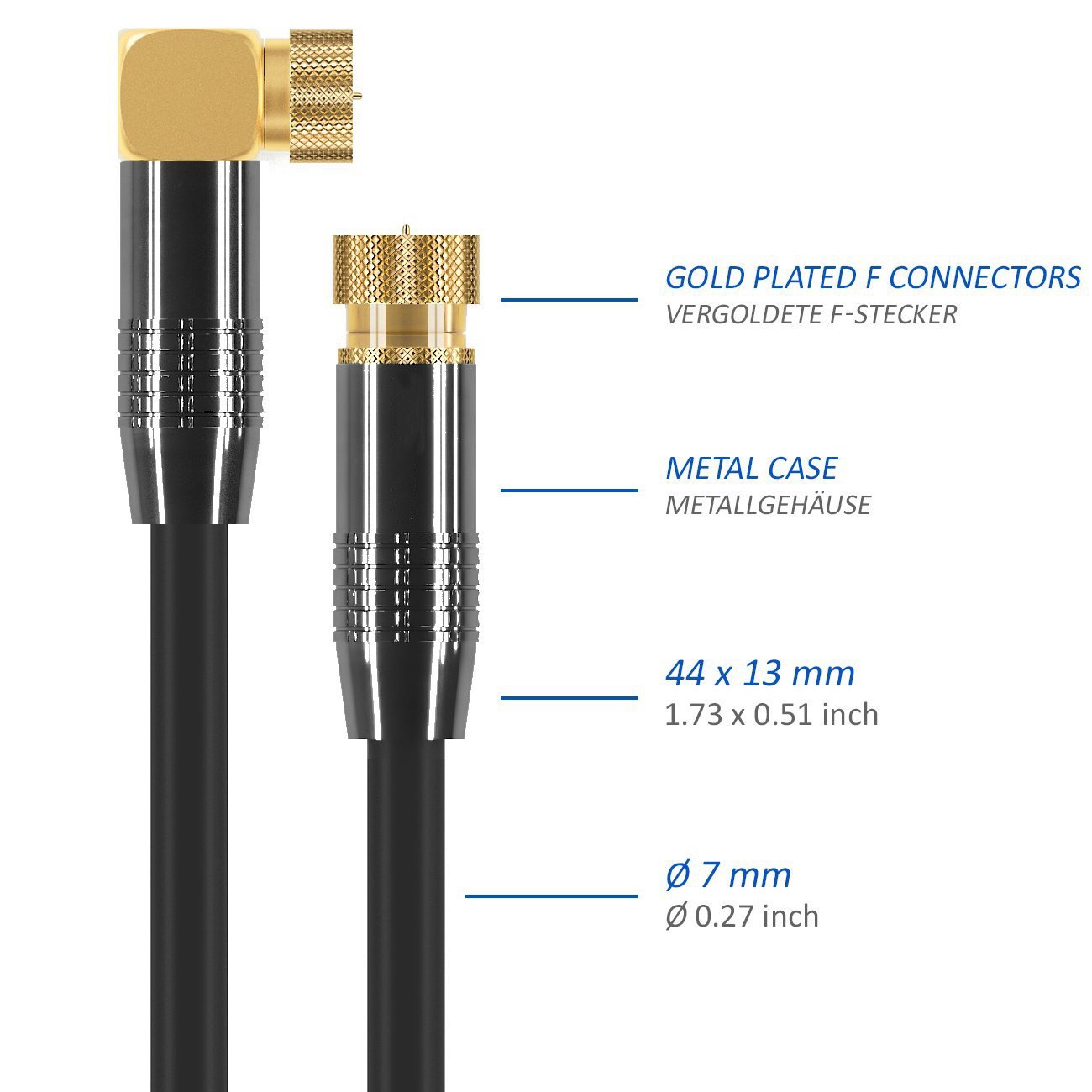 High Quality Wired Digital Tv Hd Set-Top Box Tv Signal Line Double-Ended Imperial Thread F Head