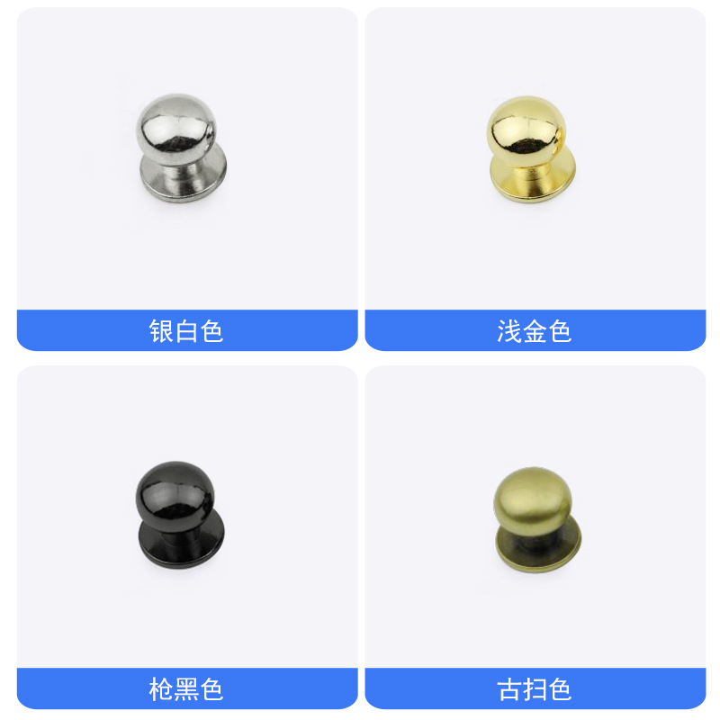 Die-cast pure copper monk nipple nail luggage hardware belt decorative nail DIY bag bottom leather bag screw foot nail