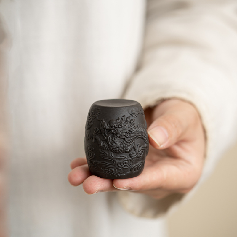 Purple Sand Xianglong Cover Creative Raw Ore Purple Mud Cover Bowl Lid Teapot Tea Cover Shelf Tea Ceremony Accessories Cover Holder