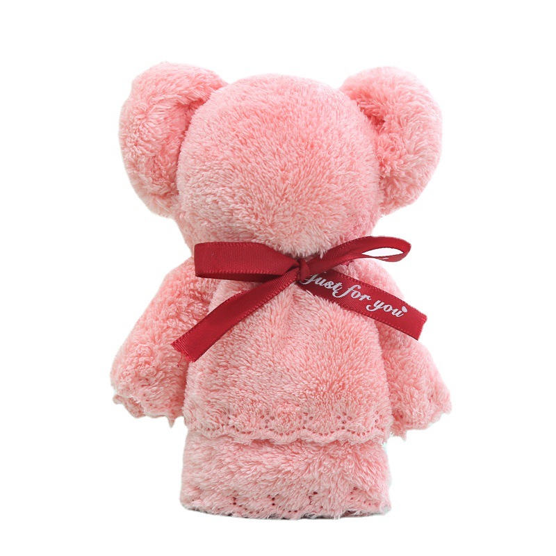 Coral Velvet Bear Towel Souvenir Wedding Shop Promotion Event Small Gift Opening Kindergarten Gift Wholesale