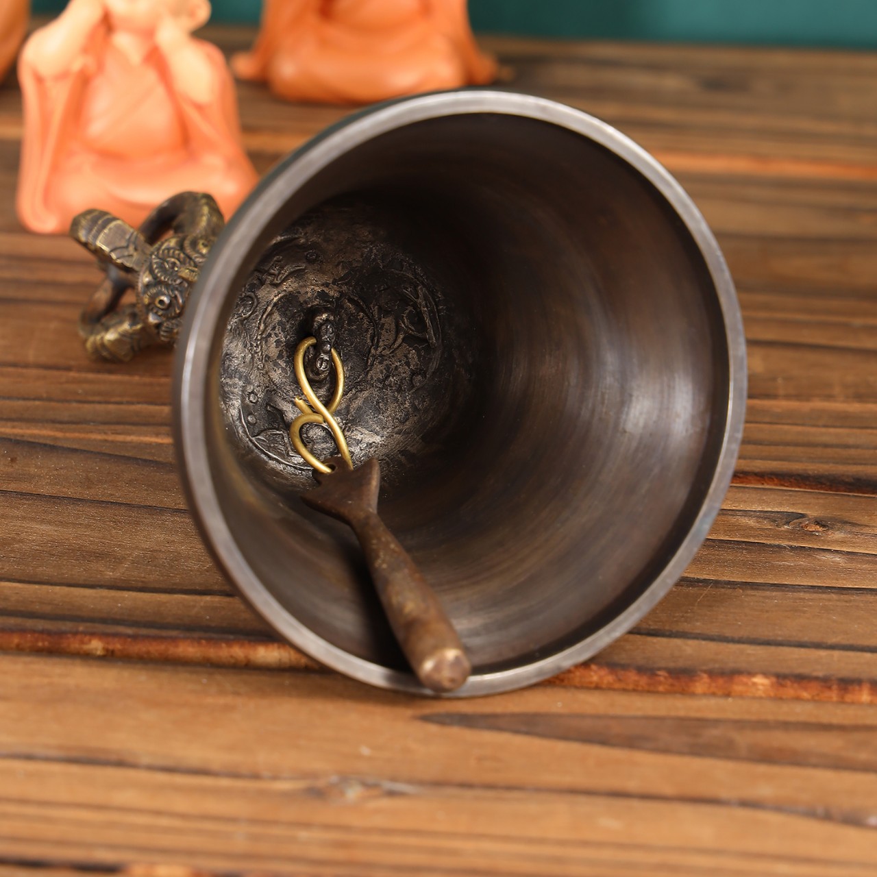 King Kong Bell Pestle Nepal Handmade Glow Diamond Bell Instrument Bronze Five-strand Nine-strand Diamond Pestle Copper Bell Ornaments