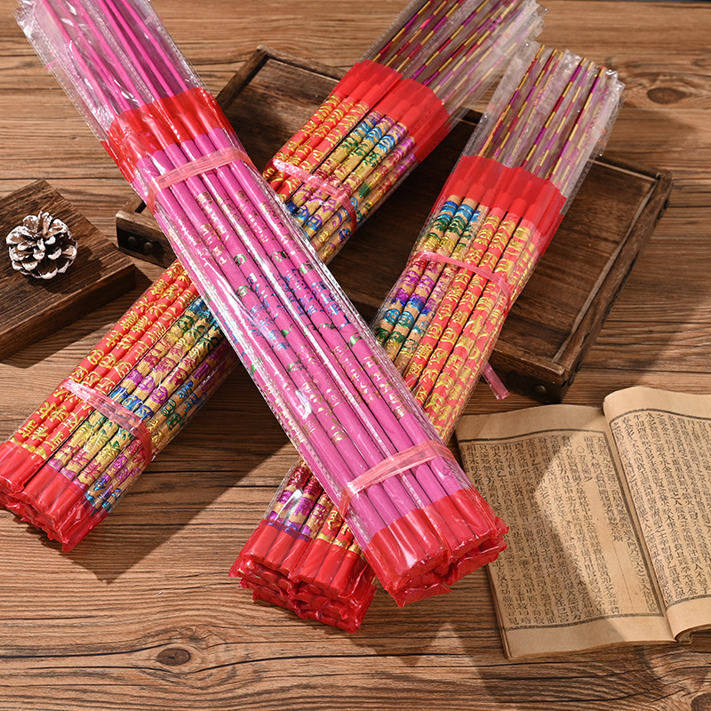 Manufacturer Customized 12cm 50cm Convex Dragon Incense Prayer Incense Household 3 Pieces of Prayer Incense Convex Dragon Embossed Buddha Incense Bamboo Stick