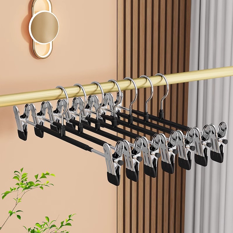 Dip Plastic Pants Rack Pants Clip Hanger Pants Storage Household Seamless Anti-slip Jk Clothes Hanging Stainless Steel Skirt Clip Drying Clip