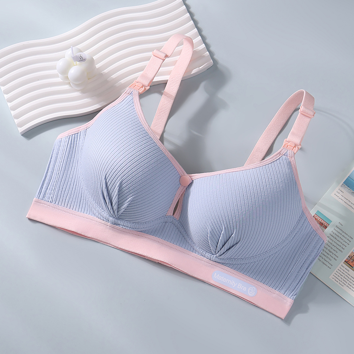 Breastfeeding Bra Push-up Anti-sagging Thin Pure Cotton Breastfeeding Front Opening Buckle No Steel Ring Pregnant Women's Underwear Special for Pregnancy