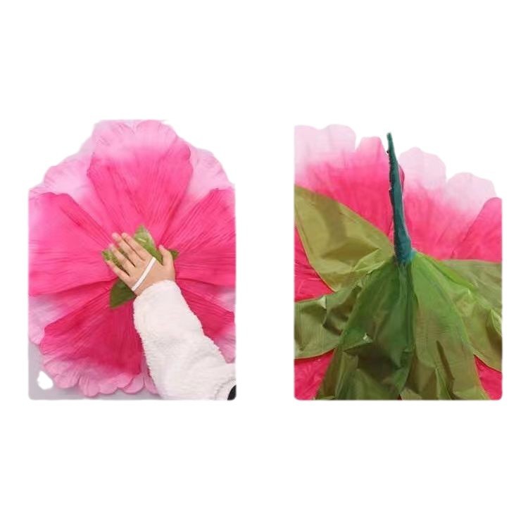 Young Children Holding Peony Flowers Dance Performance Props for Square Stage Sports Events Opening Ceremony Handheld Props