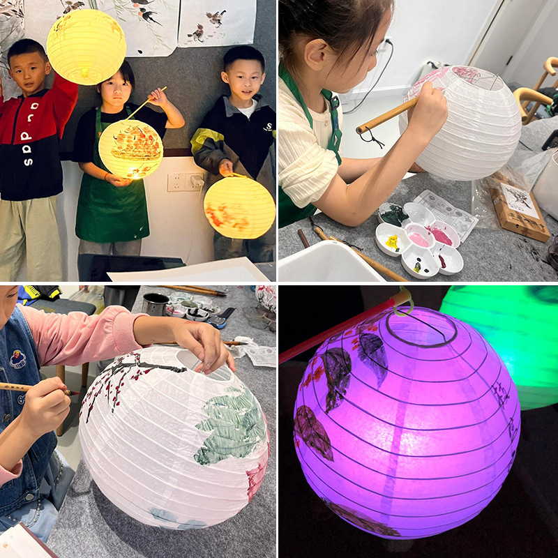 Pure White Art DIY Painting Lanterns Kidsren's Graffiti Painting Hand-Painted New Year's Day Handmade Manufacturers Wholesale
