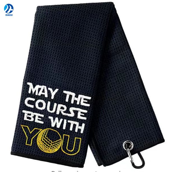 Cross-border hot sale waffle towel golf towel pineapple towel sports towel three fold punch large quantity in stock