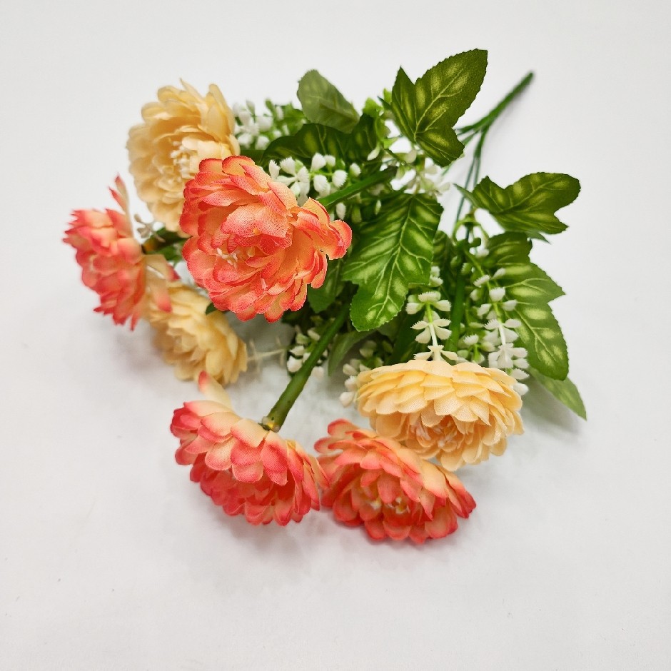 7 fork saussurea lotus flower Amazon artificial flower plastic flower suffocation interior and exterior decoration ornaments manufacturers direct approval