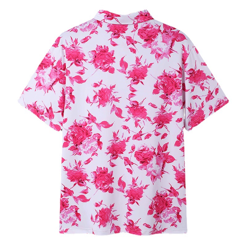 Customized Men's Beach Short-Sleeved Polo Shirt American Hawaiian Breathable Quick-Drying Digital Printed Sports Short-Sleeved T-Shirt