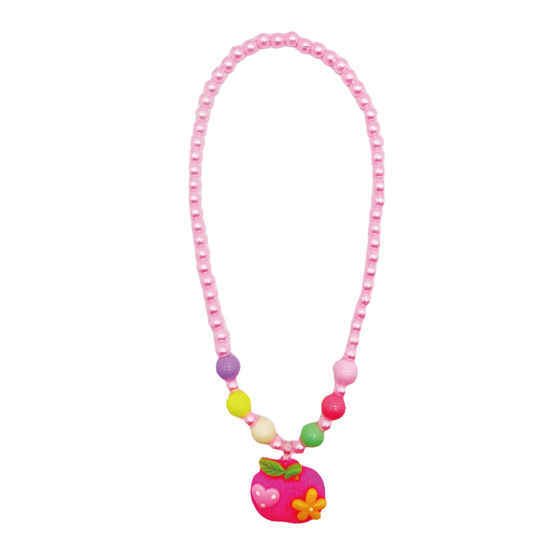 Children's bead necklace little girl chic sweet cute necklace cartoon toy girl small gift