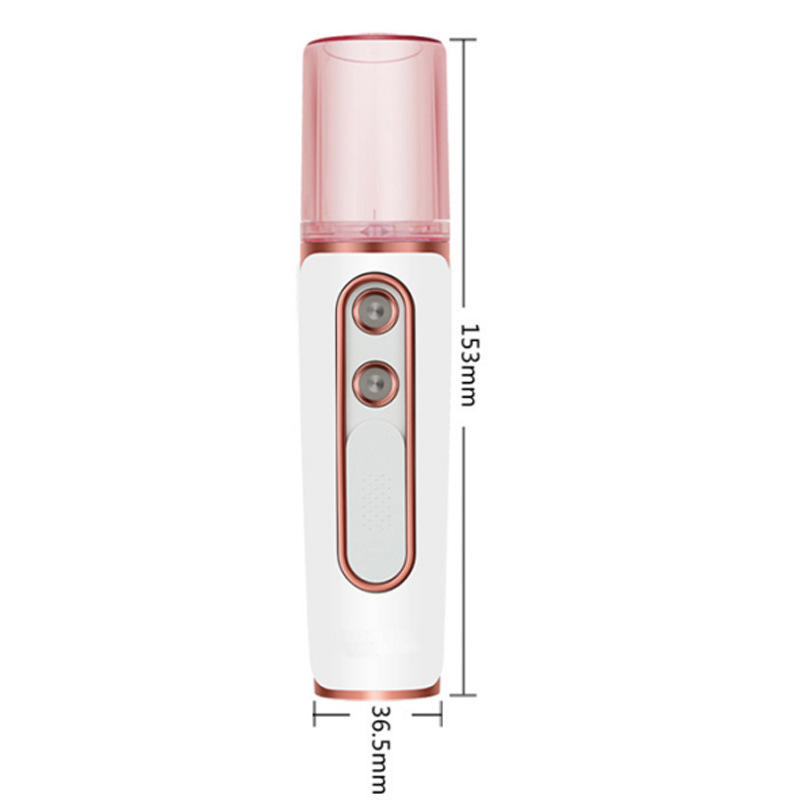 Double hole spray hydrating instrument handheld portable USB rechargeable facial moisturizing beauty instrument mini cold spray humidifier