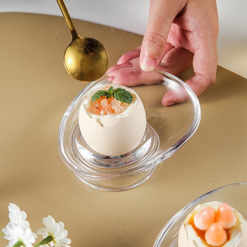 Lvdian creative glass egg tray cute egg protection tray breakfast egg holder children's tableware storage