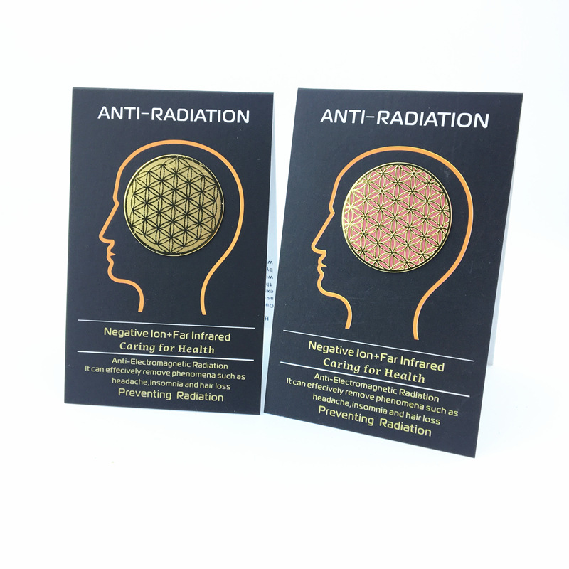 Amazon supplies 24k golden hollow radiation mobile phone stickers metal radiation computer stickers EMR