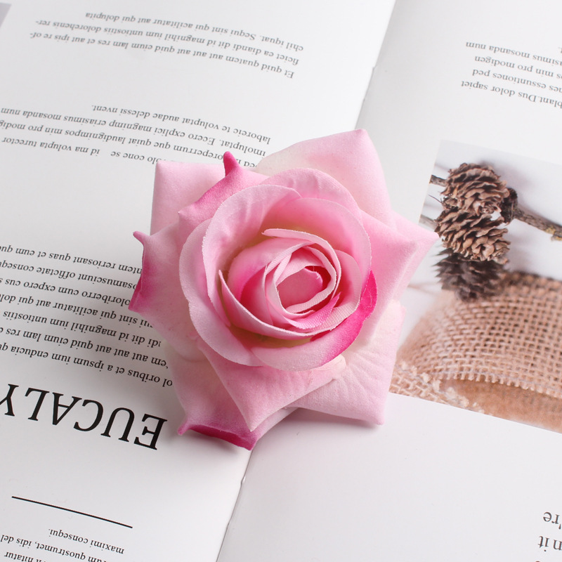 Simulation flannel rose head baking cake red rose corsage material clothing decorative flower wedding flower