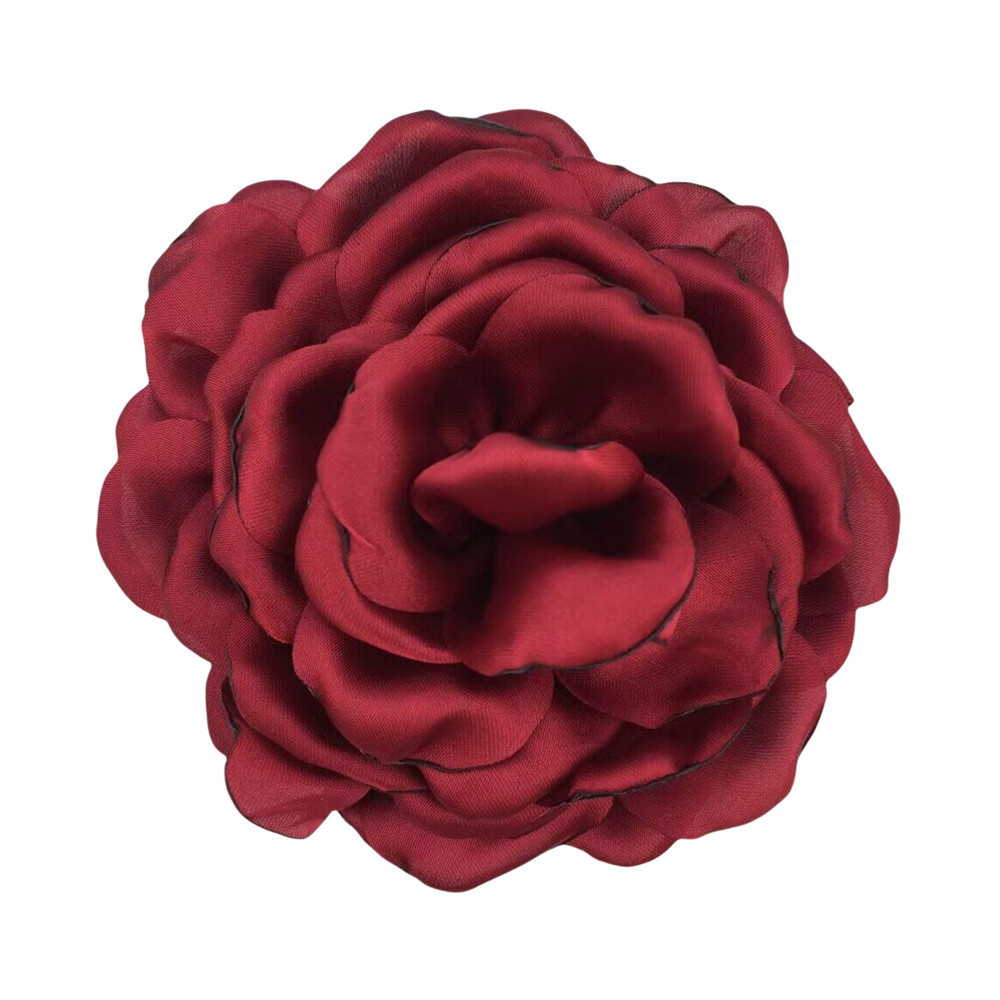 Korean-style satin satin fabric curl three-dimensional high-grade rose camellia DIY head flower hair clasp corsage shoe flower