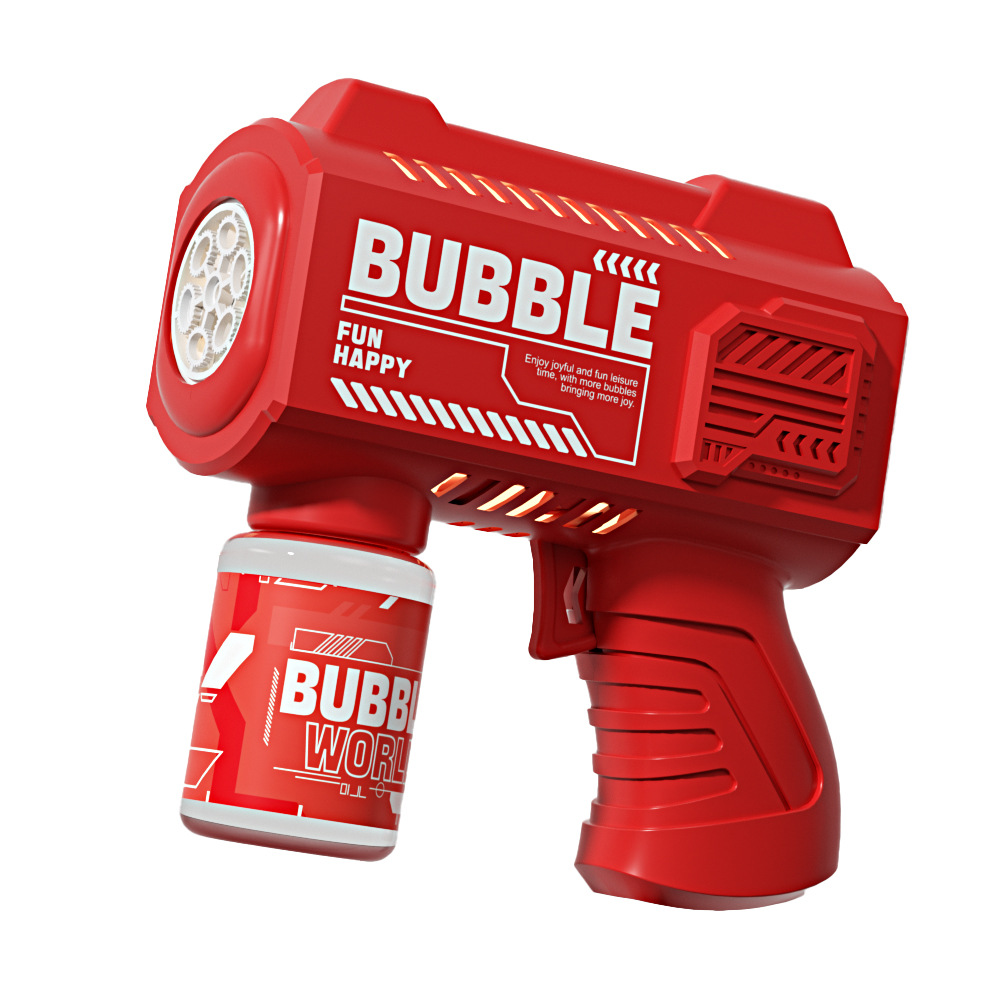 Cross-border new full-automatic bubble machine handheld leak-proof blowing bubble gun children's electric lighting toys stall