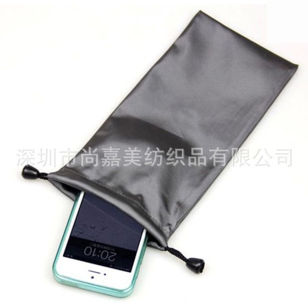 Mobile power waterproof cloth bag mobile phone charging treasure storage bag gray waterproof bag selfie stick black bunted flannel bag