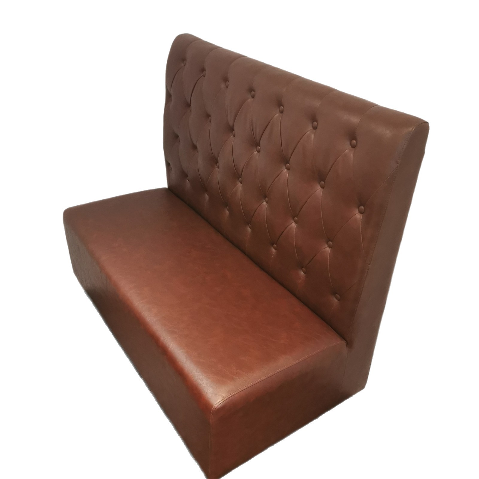 Manufacturer Supplies Restaurant Booths, Retro Restaurant Coffee Shop Sofa Combination, Brown Leather Pull-Button Booth Sofa