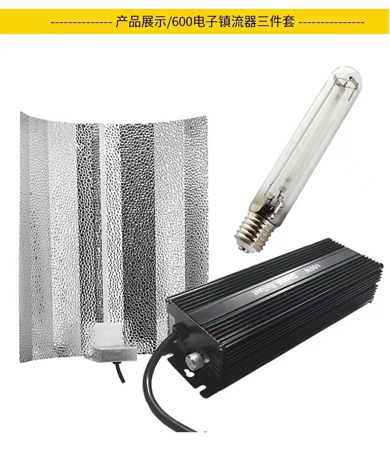 Agricultural Green Plant Greenhouse High-Pressure Sodium Lamp Plant Growth Lamp Hps-600W Ballast Bulb Three-Piece Set