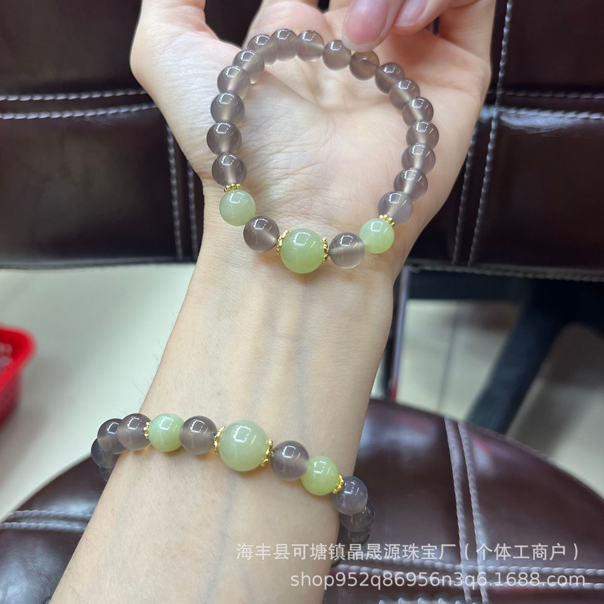 Натуральный дымчатый фиолетовый серый агат с нефритом Хэтиан, браслет для девочек, ювелирные изделия, оптовая продажа