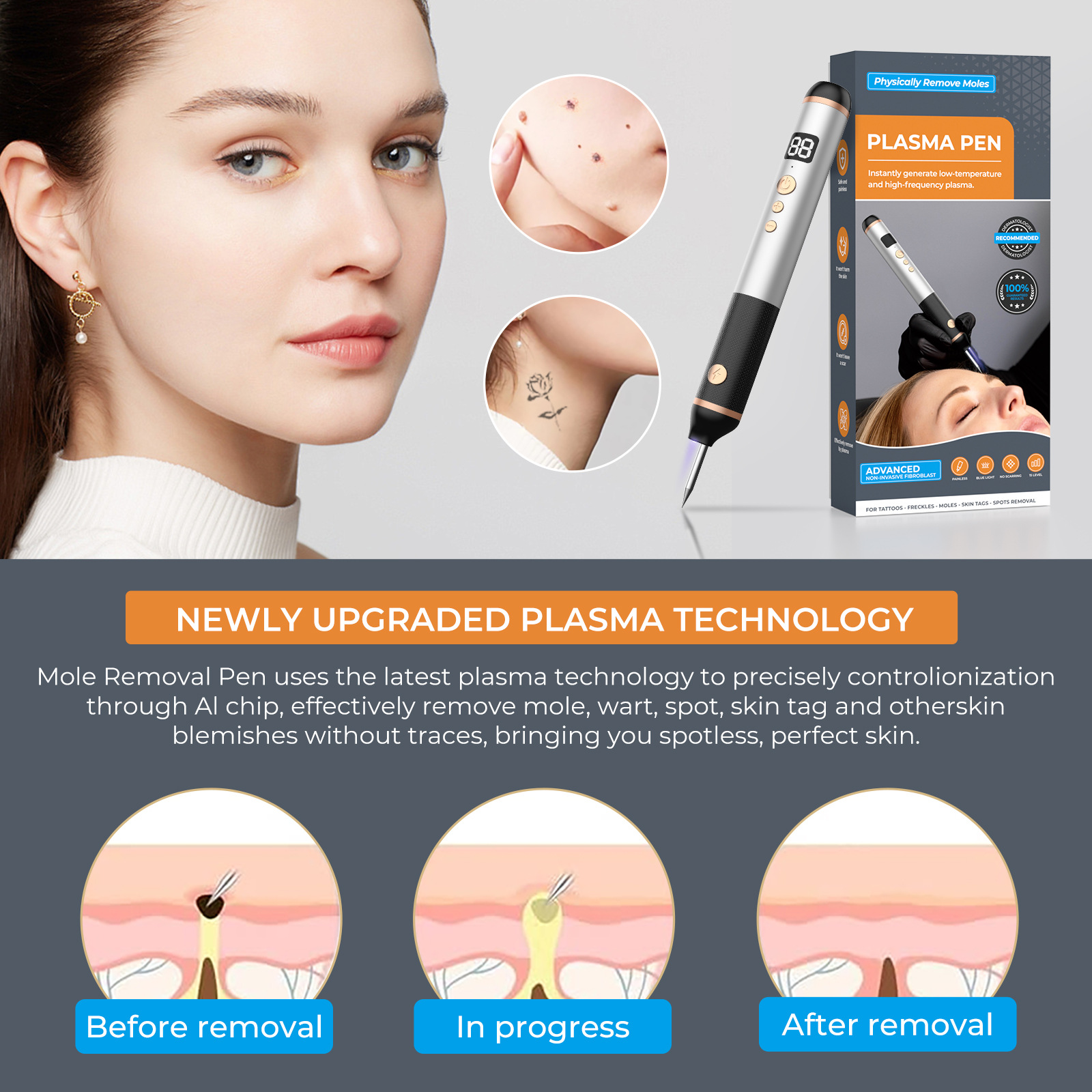 Cross-Border 15-Speed Mole Spot Pen, Xiaobai Special Beauty Instrument for Removing Spots and Moles, Laser Picosecond Sweeping Spot Mole Pen