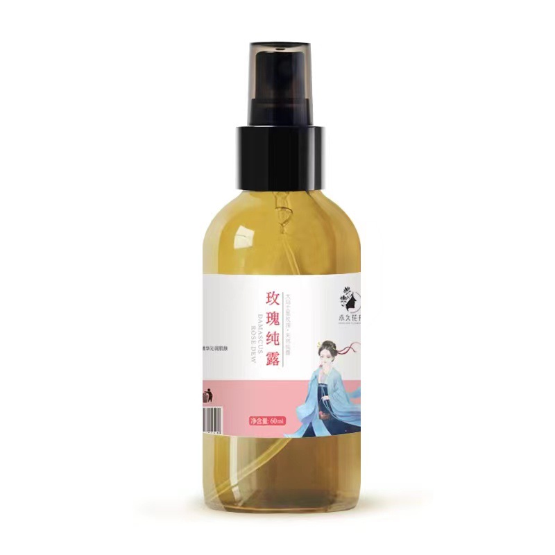 Damascena Rose Hydrosol Toning and Moisturizing Flower Water Wet Compress Spray Distilled Essential Oil Flower Liquid