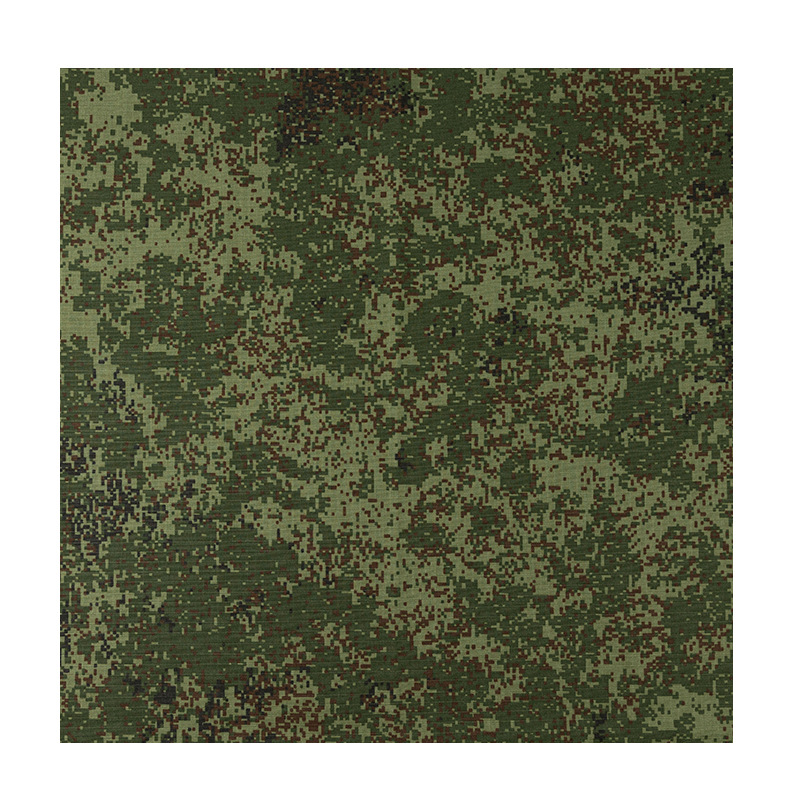 Factory Direct Supply Polyester-Cotton Blended Russian Gypsophila Little Green Man Camouflage Plaid Fabric Wholesale in Stock