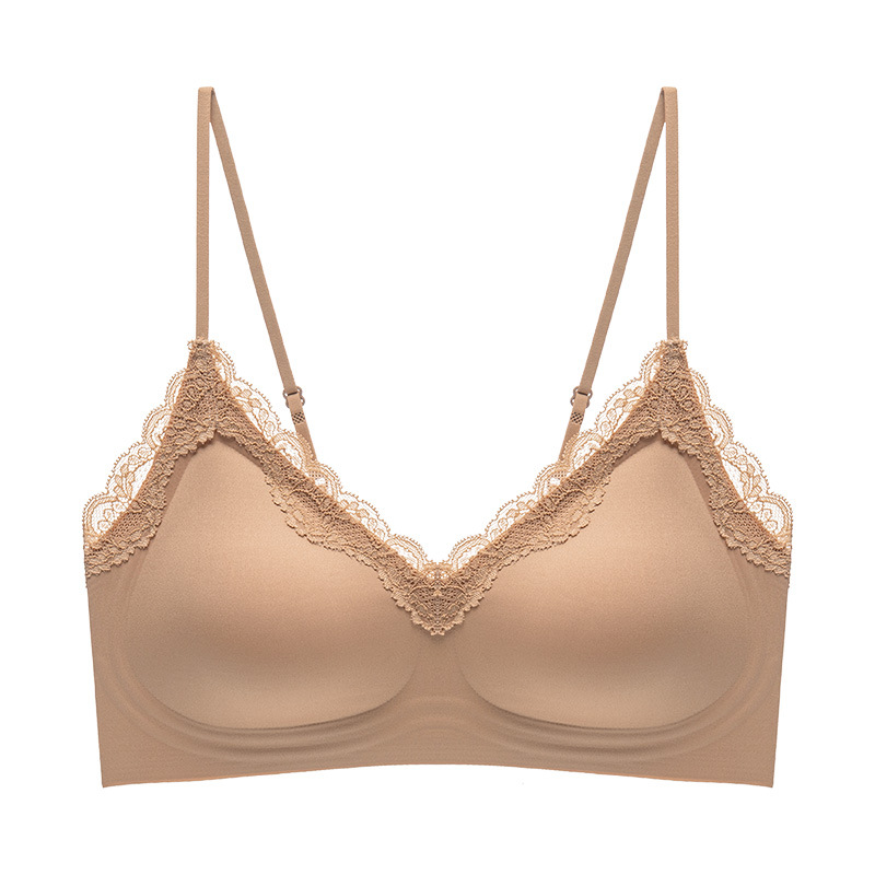 Wow, Popular French Style Intimates with Lace Edges, Small Breasts, Push-Up, No Rims, Breast-Retracting Push-Up Bra