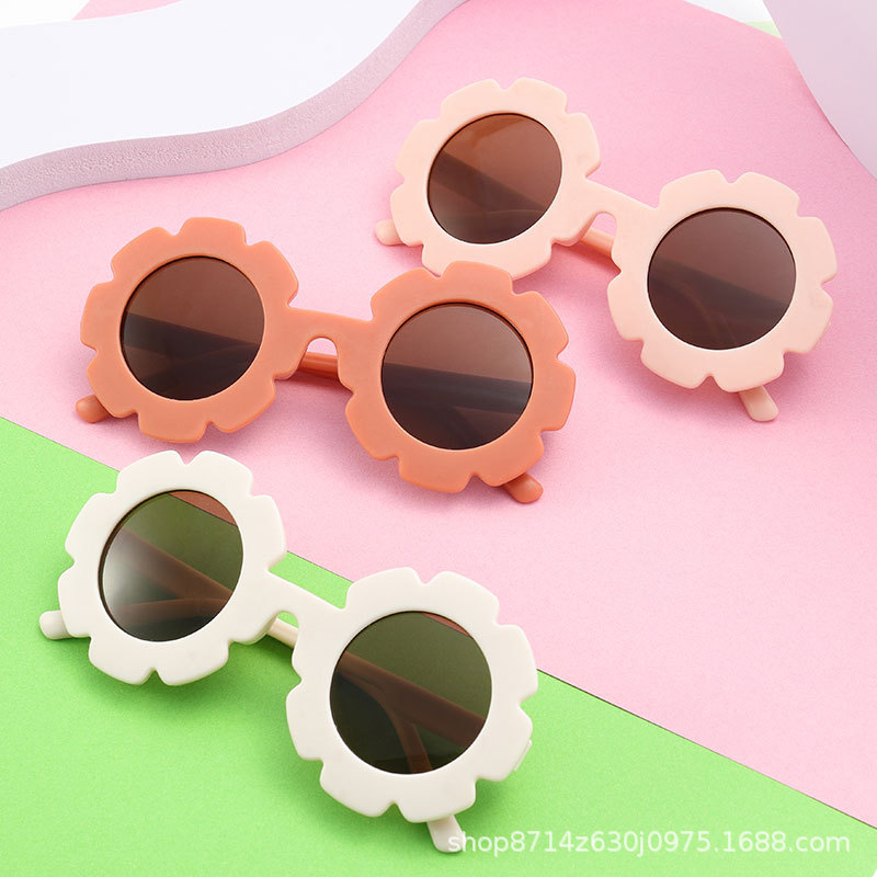 Children's Sunglasses for Outdoor Travel, Sun Protection and Uv Protection, Cute Little Flower Baby Decorative Glasses